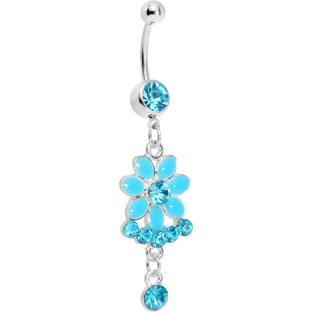 BodyCandy Blue Gem Delightful Daisy Flower Belly Ring — main product shot