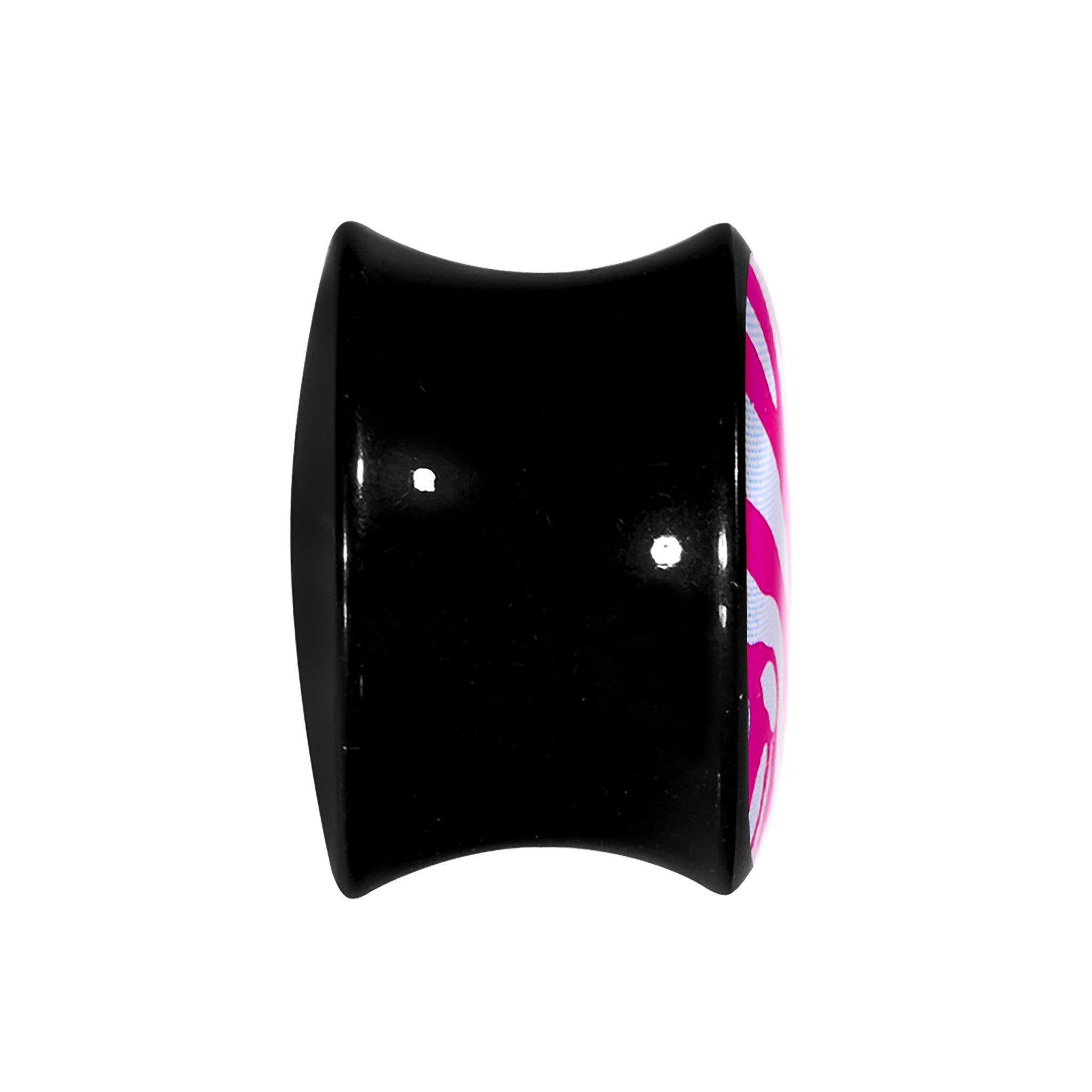 BodyCandy 5/8 Acrylic Pink White Zebra Saddle Plug — lifestyle context