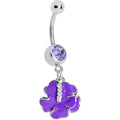 BodyCandy Lavender Cubic Zirconia Poppy Flower Belly Ring — main product shot
