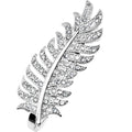 BodyCandy Silver Tone Crystalline Feather Double Finger Ring — main product shot