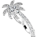 BodyCandy Silver Tone Crystalline Tropical Palm Tree Double Finger Ring — main product shot