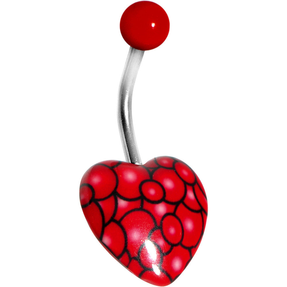 BodyCandy Red Bubble Bursting Heart Belly Ring — main product shot