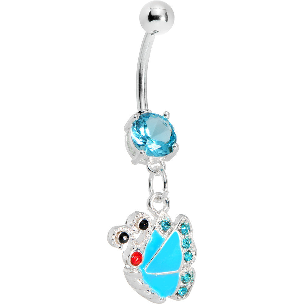 BodyCandy Blue Gem Shine Wing Butterfly Belly Ring — main product shot