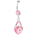 BodyCandy Pink Gem Heart Flower Belly Ring — main product shot