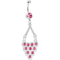BodyCandy Pink Gem Lavish Lace Cascade Dangle Belly Ring — main product shot