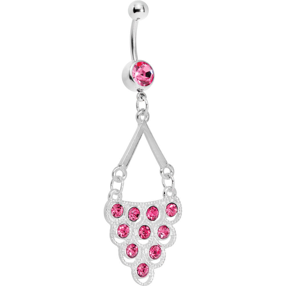 BodyCandy Pink Gem Lavish Lace Cascade Dangle Belly Ring — main product shot