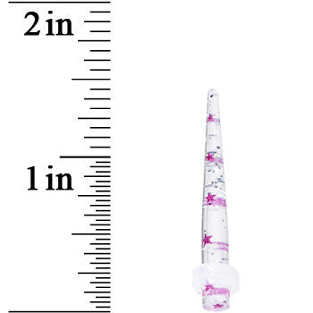 BodyCandy 6G Clear Acrylic Glitter Purple Star Confetti Taper — lifestyle context
