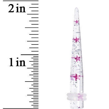 BodyCandy 2G Clear Acrylic Glitter Purple Star Confetti Taper — lifestyle context