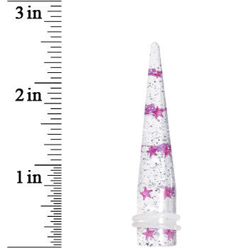 BodyCandy 1/2 Clear Acrylic Glitter Purple Star Confetti Taper — lifestyle context