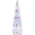 BodyCandy 9/16 Clear Acrylic Glitter Purple Star Confetti Taper — main product shot