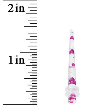 BodyCandy 8G Clear Acrylic Glitter Purple Heart Confetti Taper — lifestyle context