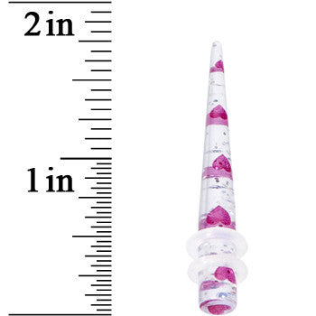 BodyCandy 4G Clear Acrylic Glitter Purple Heart Confetti Taper — lifestyle context