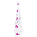 BodyCandy 0G Clear Acrylic Glitter Purple Heart Confetti Taper — main product shot