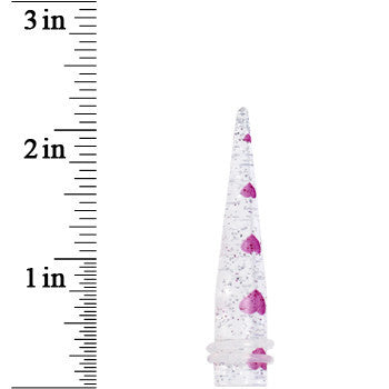BodyCandy 00G Clear Acrylic Glitter Purple Heart Confetti Taper — lifestyle context