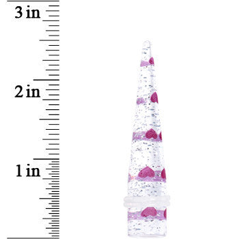 BodyCandy 1/2 Clear Acrylic Glitter Purple Heart Confetti Taper — lifestyle context