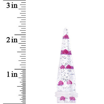 BodyCandy 9/16 Clear Acrylic Glitter Purple Heart Confetti Taper — lifestyle context