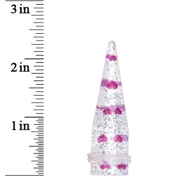 BodyCandy 5/8 Clear Acrylic Glitter Purple Heart Confetti Taper — lifestyle context