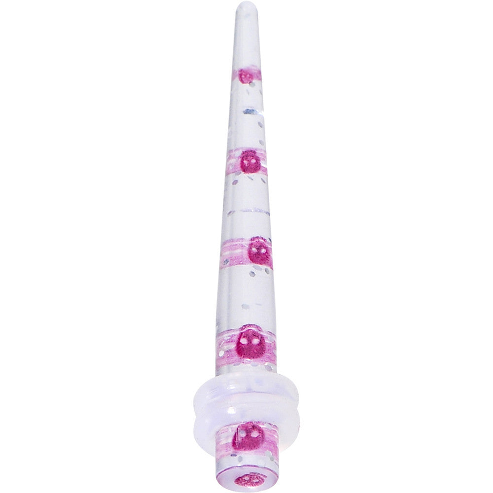 BodyCandy 6G Clear Acrylic Glitter Purple Skull Confetti Taper — main product shot