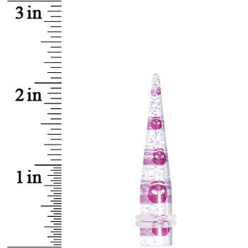 BodyCandy 00G Clear Acrylic Glitter Purple Skull Confetti Taper — lifestyle context