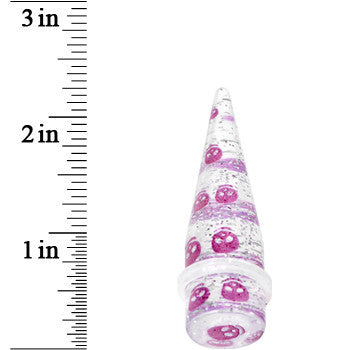 BodyCandy 5/8 Clear Acrylic Glitter Purple Skull Confetti Taper — lifestyle context
