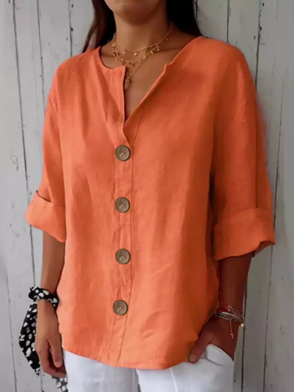 Casual Loose Button-Down Shirt