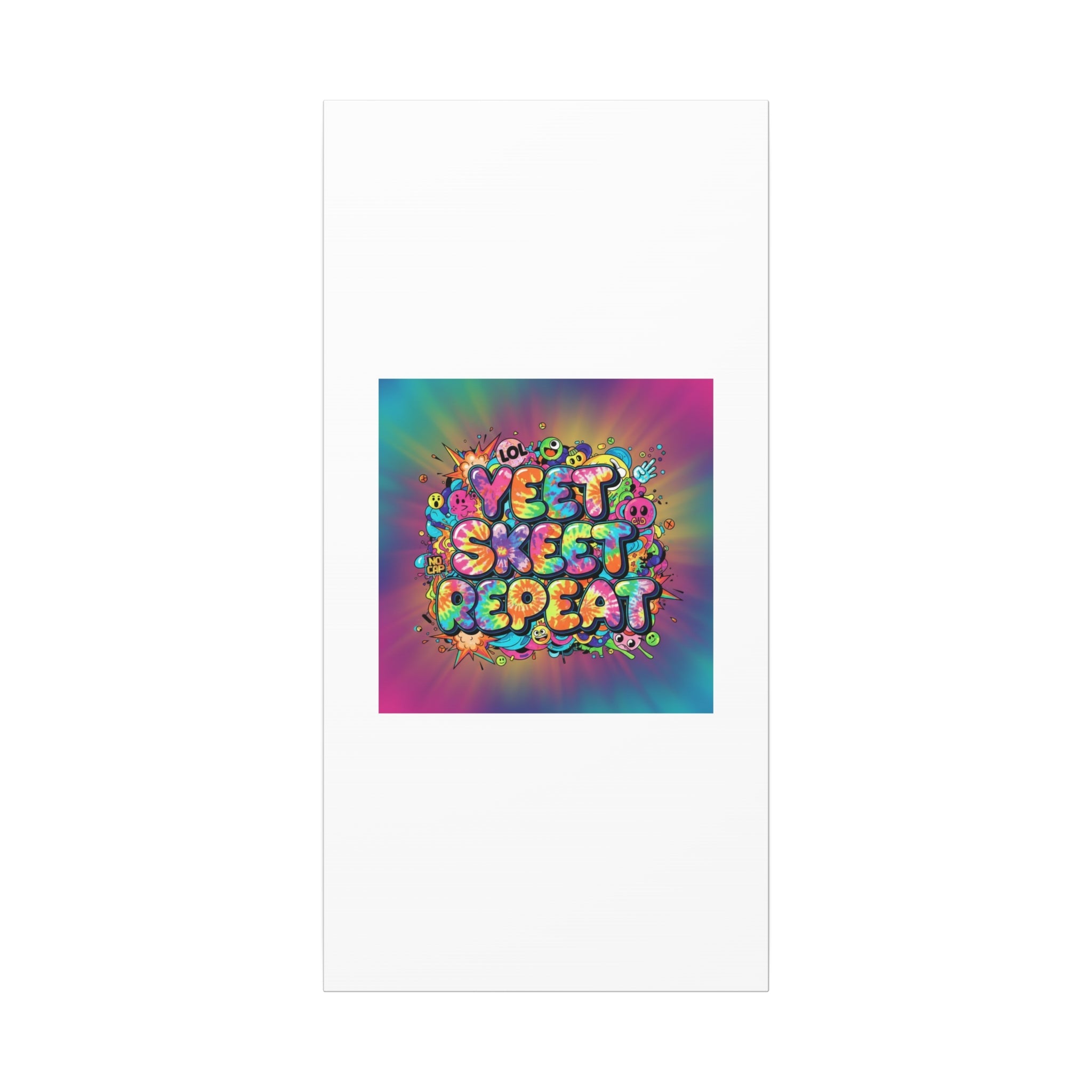 Yeet Skeet Repeat Canvas | Slogan & Glitch Graphic, Meme Phrase Wall Art