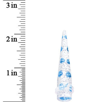 BodyCandy 00G Clear Acrylic Glitter Blue Skull Confetti Taper — lifestyle context