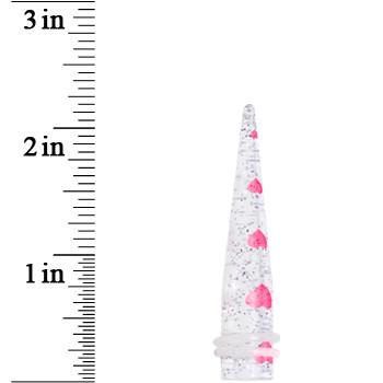 BodyCandy Clear Acrylic Glitter Pink Heart Confetti Taper 8G to 16mm — lifestyle context