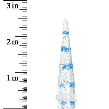 BodyCandy 00G Clear Acrylic Glitter Blue Star Confetti Taper — lifestyle context