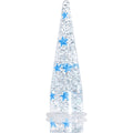 BodyCandy 9/16 Clear Acrylic Glitter Blue Star Confetti Taper — main product shot