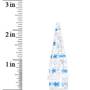 BodyCandy 5/8 Clear Acrylic Glitter Blue Star Confetti Taper — lifestyle context