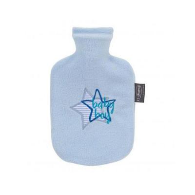 Fashy Child Hot Water Bottle: Safe, Comforting Warmth for Kids - Blue 0.8 Liter Thermophore with Protective Cover