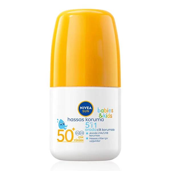Nivea Kids Sunscreen Roll-on SPF50 50ml - Waterproof, Pediatrician-Approved Sun Protection for Children