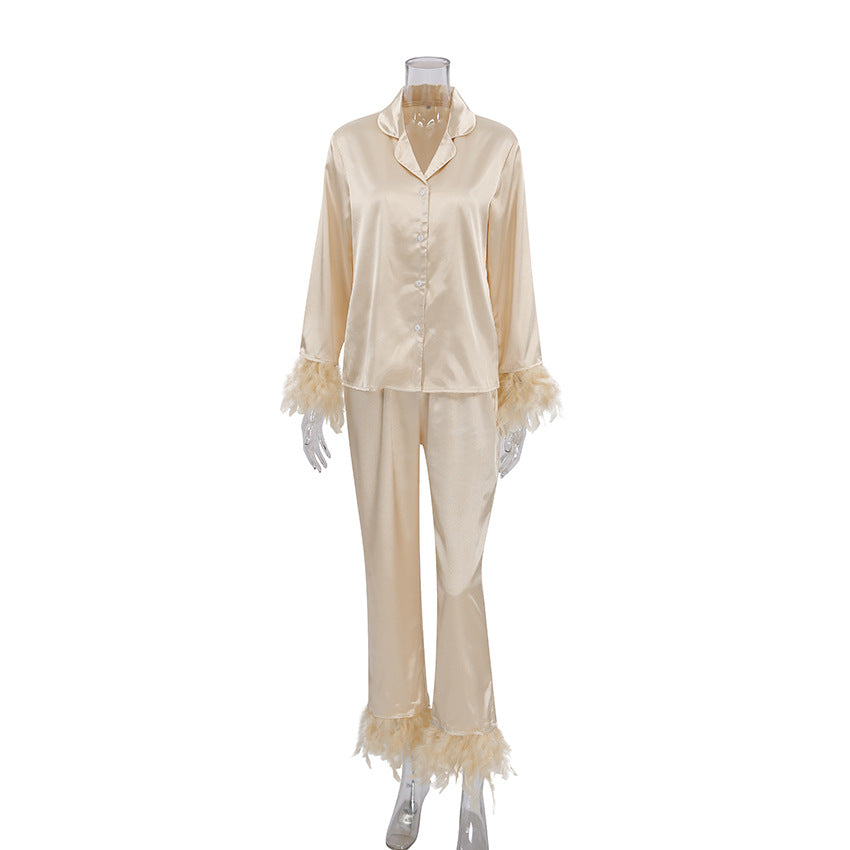 Pretty Little Patriot Pretty Little Patriot Heavenly Feathered Silk Pajamas in color options — main product shot