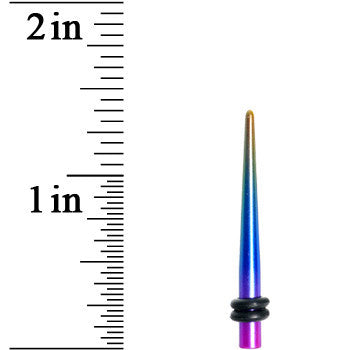 BodyCandy 8G Acrylic Electric Rainbow Straight Taper — lifestyle context