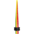 BodyCandy 8G Acrylic Rasta Stripes Straight Taper — main product shot