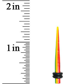 BodyCandy 8G Acrylic Rasta Stripes Straight Taper — lifestyle context