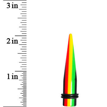 BodyCandy 00G Acrylic Rasta Stripes Straight Taper — lifestyle context