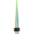 BodyCandy 8G Acrylic Retro Rainbow Straight Taper — main product shot