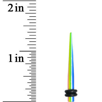 BodyCandy 8G Acrylic Retro Rainbow Straight Taper — lifestyle context