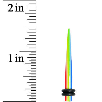BodyCandy 6G Acrylic Retro Rainbow Straight Taper — lifestyle context