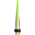 BodyCandy 4G Acrylic Retro Rainbow Straight Taper — main product shot