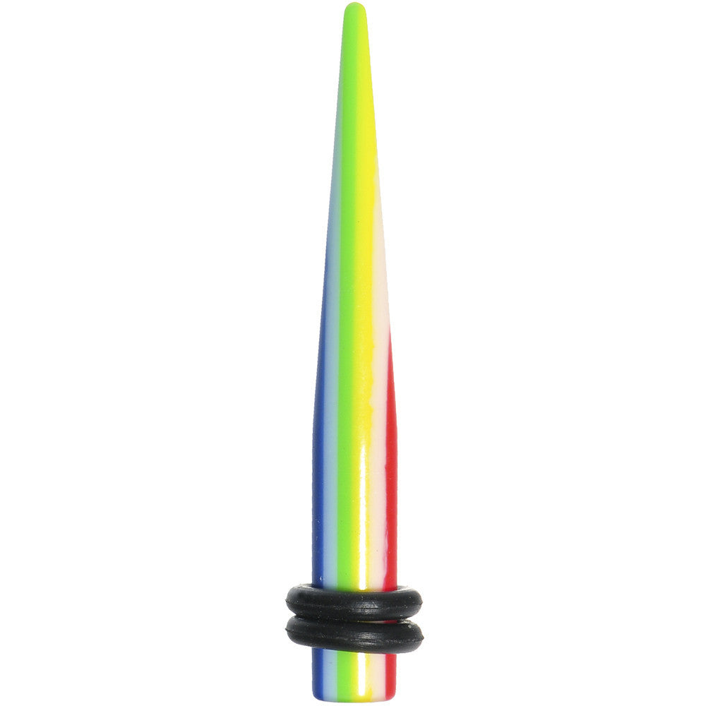 BodyCandy 4G Acrylic Retro Rainbow Straight Taper — main product shot