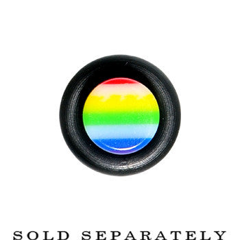 BodyCandy 4G Acrylic Retro Rainbow Straight Taper — detail close-up