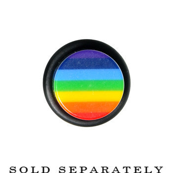 BodyCandy 00G Acrylic Retro Rainbow Straight Taper — detail close-up