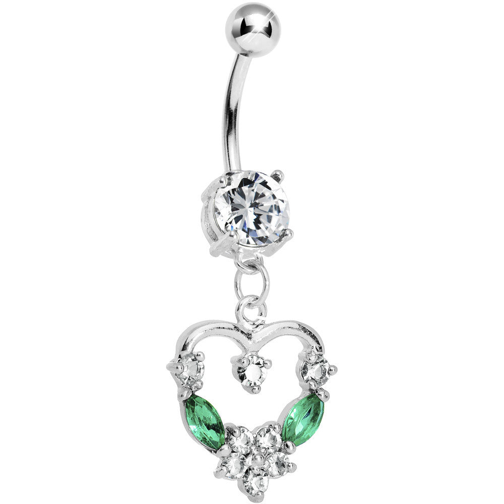 BodyCandy Crystalline Gem Heart Wreath Belly Ring — main product shot