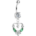 BodyCandy Crystalline Gem Heart Wreath Belly Ring — main product shot