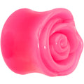 BodyCandy 7/8 Pink Rose Flower Acrylic Saddle Plug — main product shot