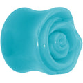 BodyCandy 7/8 Blue Rose Flower Acrylic Saddle Plug — main product shot
