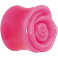 BodyCandy 18mm Pink Rose Flower Acrylic Saddle Plug — main product shot